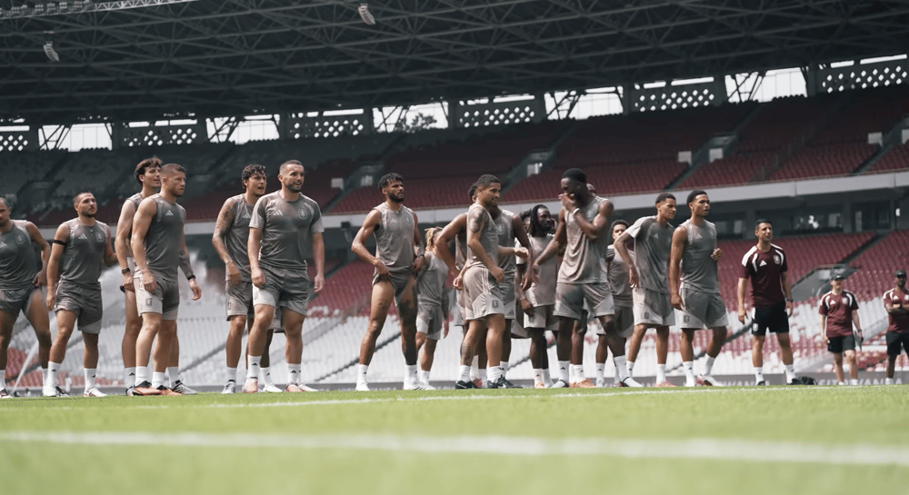 Aston Villa players in training