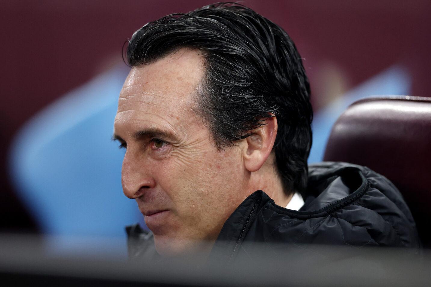 BIRMINGHAM, ENGLAND - MARCH 19: Unai Emery, Manager of Aston Villa, looks on prior to the UEFA Europa League 2025/26 Round of 16 Second Leg match between Aston Villa FC and Lille OSC at Villa Park on March 19, 2026 in Birmingham, England. (Photo by Alex Pantling - UEFA/UEFA via Getty Images)