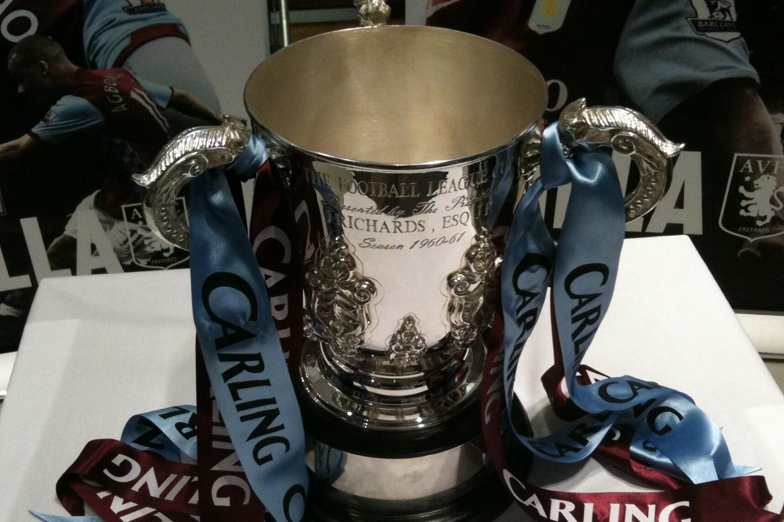 The Carabao Cup in Aston Villa colours